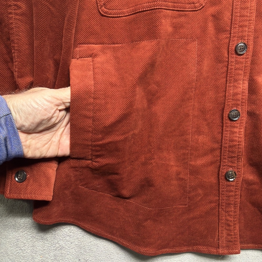 Madewell Womens Corduroy Shacket Oversized Button Up Jacket Orange XL - Picture 4 of 10